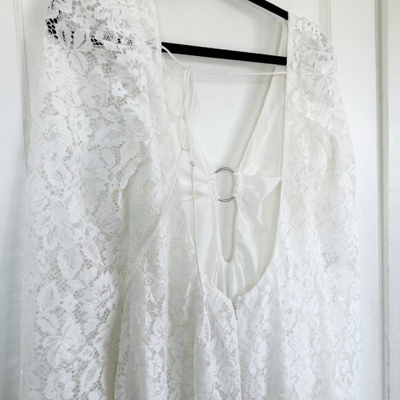 For Love & Lemons | Lace Frances Maxi Dress in White Size Large $395 - Picture 9 of 13